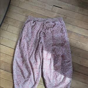 Red and White Patterned Pants